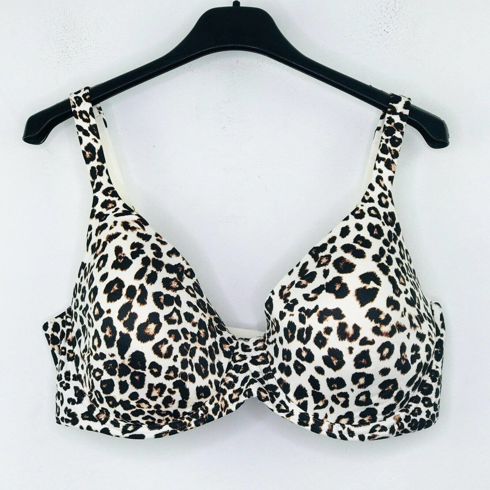 Leopard Print T-Shirt Bra - Cream & Black